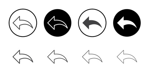 Backward icon Thin outline art symbol