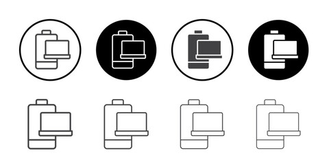 Battery log icon Thin outline art symbol