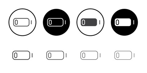 Battery low icon Thin outline art symbol