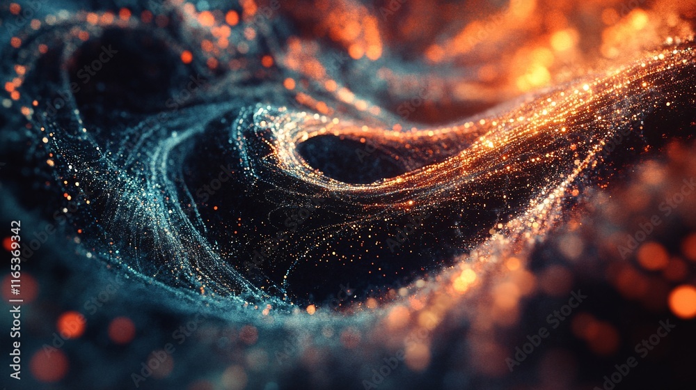 Aufkleber Swirling magic dust creating an abstract vortex with bokeh effect