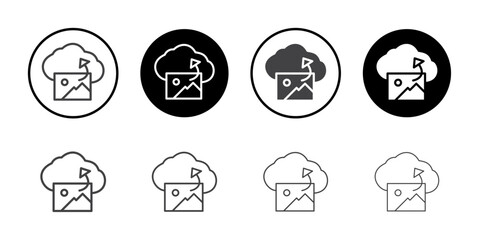 Cloud image icon Thin outline art symbol