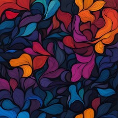 vibrant abstract pattern with curving lines and sharp edges 