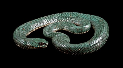 Trimeresurus Insularis Closeup: Indonesian Viper Snake on Isolated Background