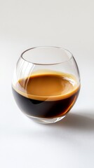 A Delicate Espresso in a Polished Glass Cup: A Rich and Aromatic Coffee Experience