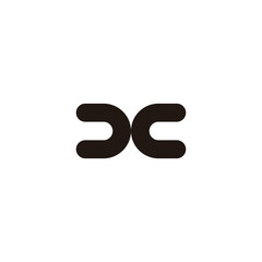 Letter DC curves geometric symbol simple logo vector