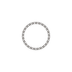 Letters W rounded, figure geometric symbol simple logo vector