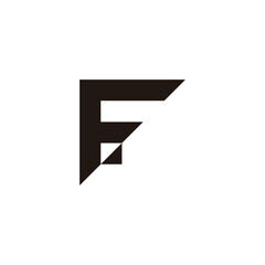 Letter F triangle geometric symbol simple logo vector