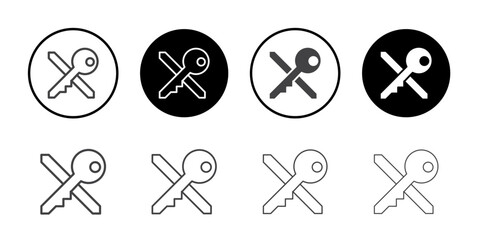 Keypassing icon Thin outline art symbol