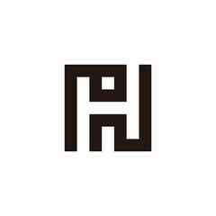 Letter P, H and N square geometric symbol simple logo vector
