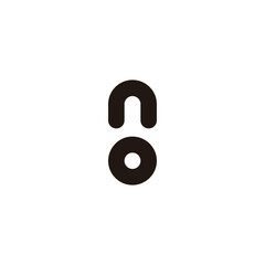 Letter n o circle, geometric symbol simple logo vector