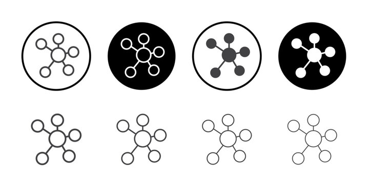 Mind map icon Thin outline art symbol