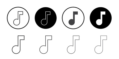 Music icon Thin outline art symbol