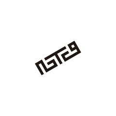 Letter N, T and g square geometric symbol simple logo vector