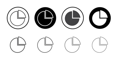 Pie chart icon Thin outline art symbol