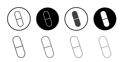 Pill icon Thin outline art symbol