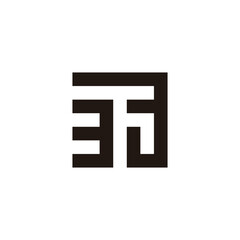 Number 33 square geometric symbol simple logo vector