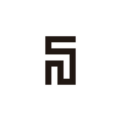 Letter NS square geometric symbol simple logo vector