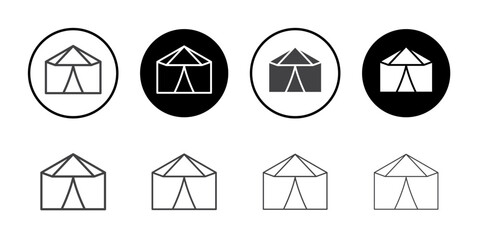 Tent icon Thin outline art symbol