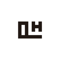 Letter QH square geometric symbol simple logo vector