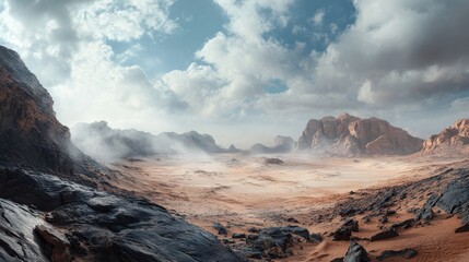Naklejka premium red rocks and white sand. scenery. landscape
