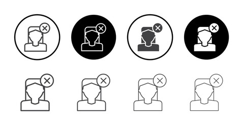Women deny icon Thin outline art symbol