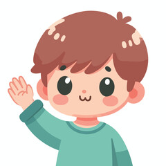 vector image of little boy waving
