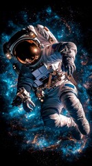 Fototapeta premium Astronaut Spacewalk Cosmic Exploration Nebula Background