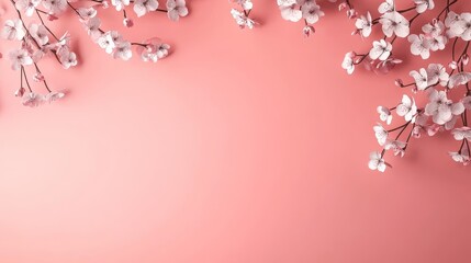 pink background with white cherry blossoms. Chinese New Year celebration 