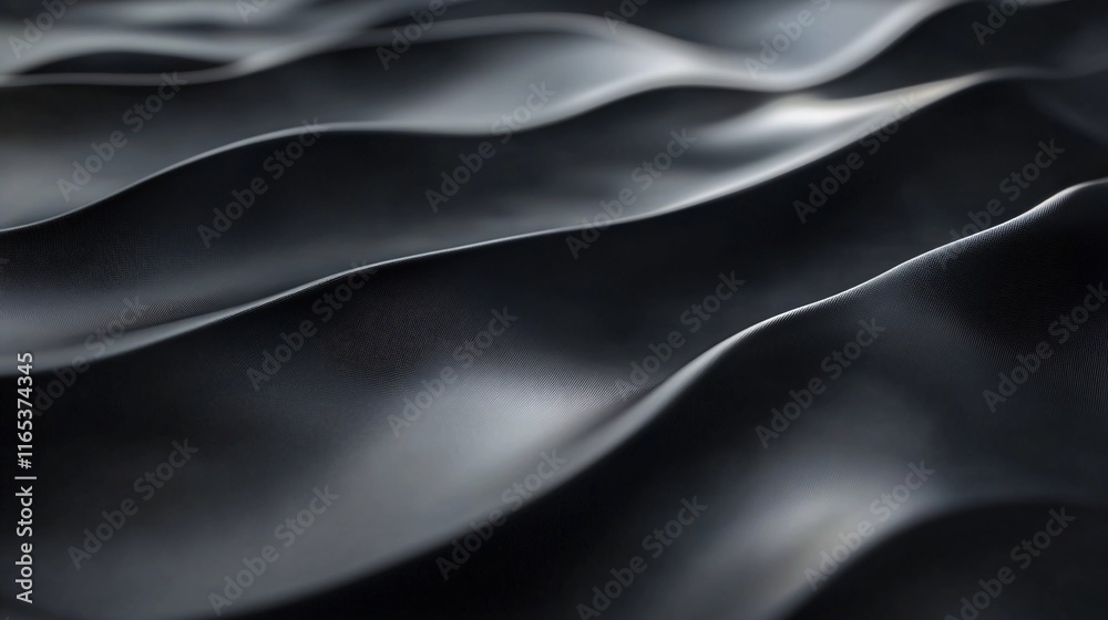 Poster Elegant black waves creating a beautiful abstract background