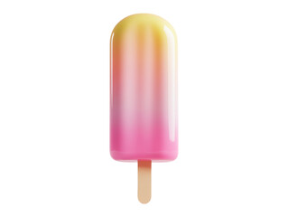 Colorful frozen popsicle on transparent background with gradient design