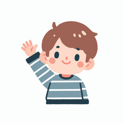 vector image of little boy waving