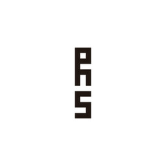 Letter R S rectangle geometric symbol simple logo vector