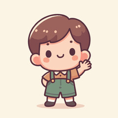 vector image of little boy waving