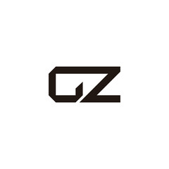 Letter GZ connect, square geometric symbol simple logo vector