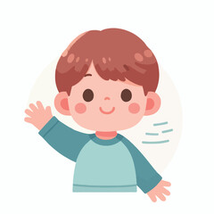 vector image of little boy waving