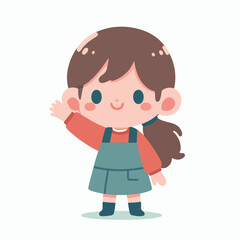 vector image of little boy waving