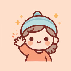 vector image of little boy waving