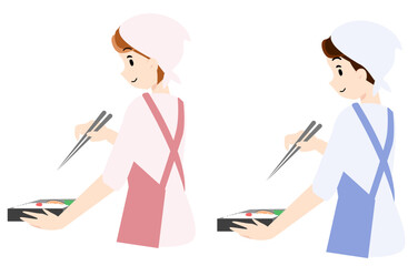 Fototapeta premium お弁当を詰める男女