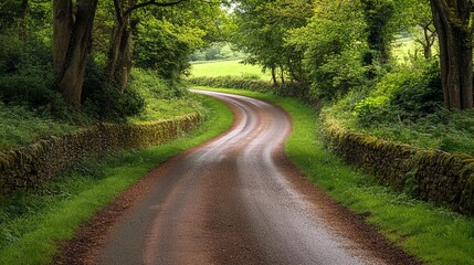 Obraz premium A_picturesque_country_road_in_the_United_King