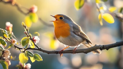 Funny_small_birds_sing_while_perched_on_a_bra