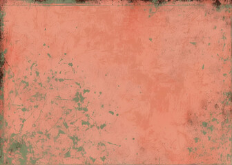 Fototapeta premium Textured background with a blend of soft coral and green hues, featuring a worn and rustic appearance.