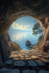 Ocean View from Cave Interior