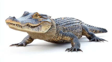Naklejka premium krokodyl. krokodyl na białym tle. zwierzę