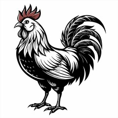 rooster isolated on white background