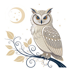Obraz premium An elegant owl silhouette icon set against a clean white backdrop.