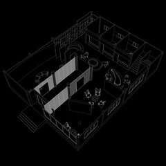Fototapeta premium 3D illustration of interior project 