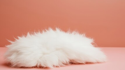 Fluffy White Fur Texture  Soft Plush Fabric  Pink Background  Cozy  Warm  Softness  Home D