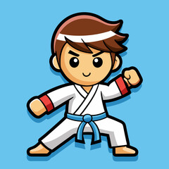 cartoon illustration of a karate kids