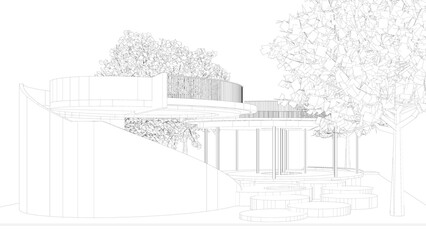 Fototapeta premium 3D illustration of interior project 