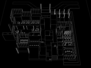 3D illustration of interior project 
